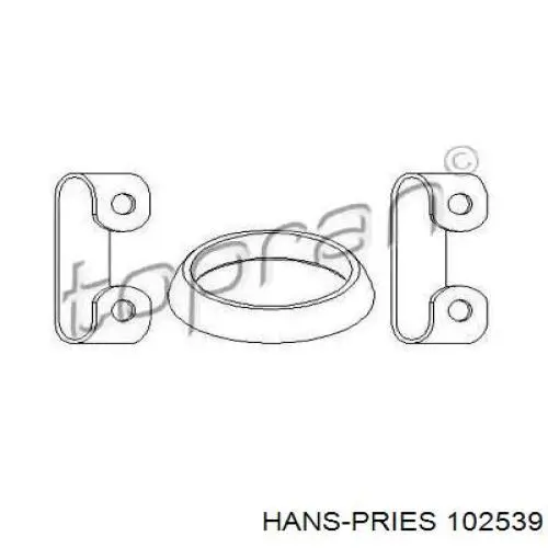 102539 Hans Pries (Topran) junta, tubo de escape silenciador