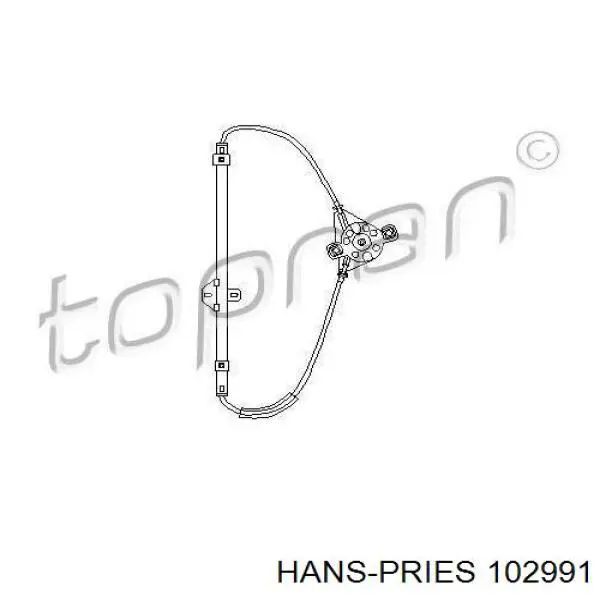 102991 Hans Pries (Topran) mecanismo de elevalunas, puerta trasera izquierda