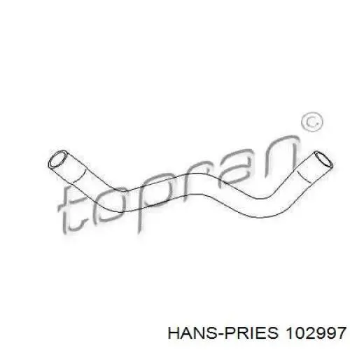 102997 Hans Pries (Topran) manguera refrigerante para radiador inferiora