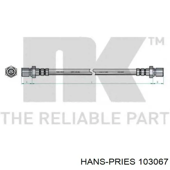 103 067 Hans Pries (Topran) latiguillo de freno delantero