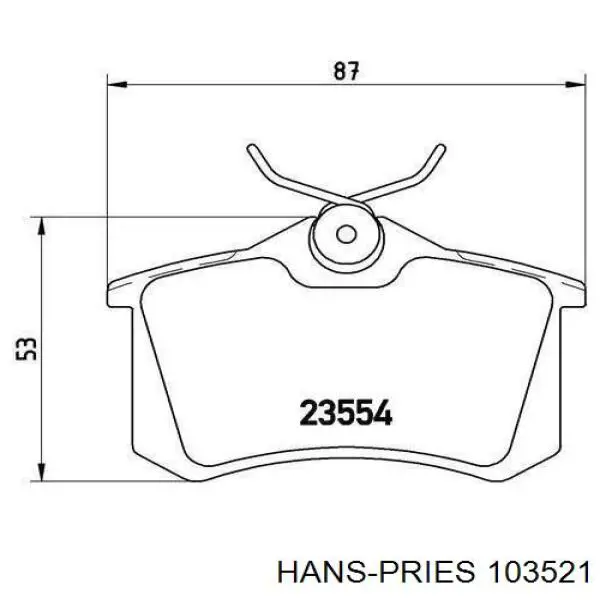 103521 Hans Pries (Topran) cable de freno de mano trasero derecho/izquierdo