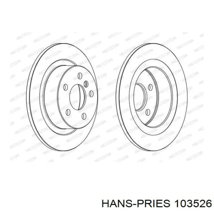 103 526 Hans Pries (Topran) disco de freno trasero