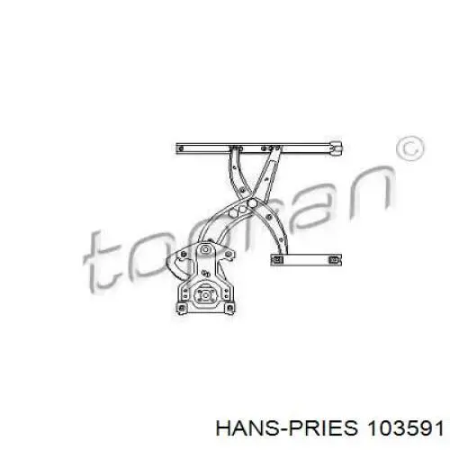 103591 Hans Pries (Topran) mecanismo de elevalunas, puerta delantera derecha