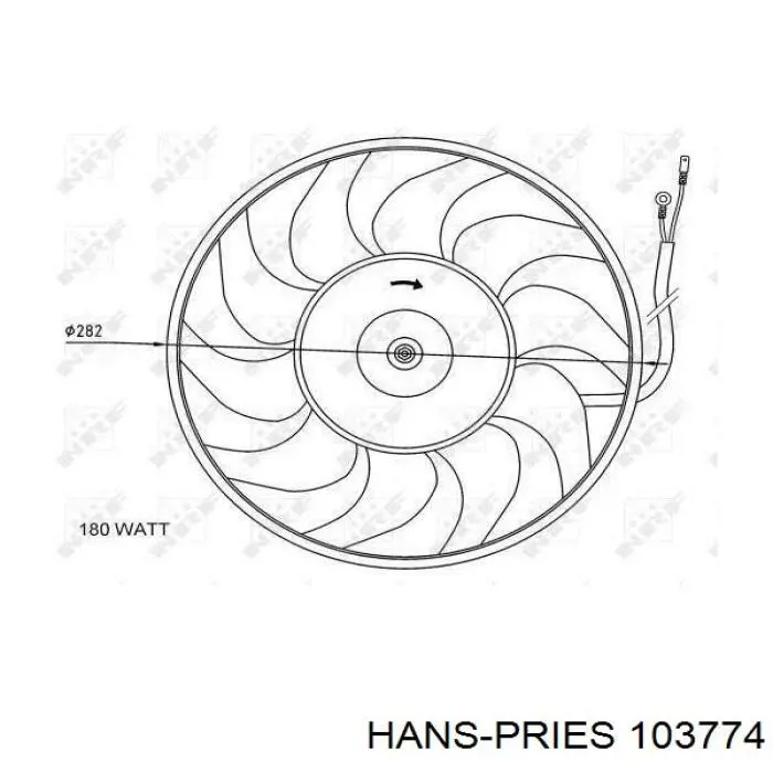 103774 Hans Pries (Topran) ventilador (rodete +motor refrigeración del motor con electromotor derecho)