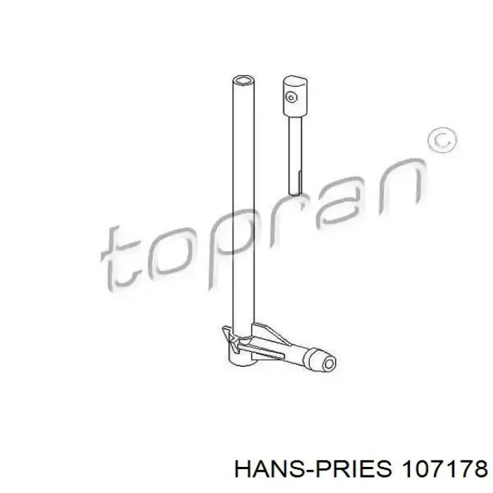 107178 Hans Pries (Topran) tobera de agua regadora, lavado de parabrisas cristal trasero