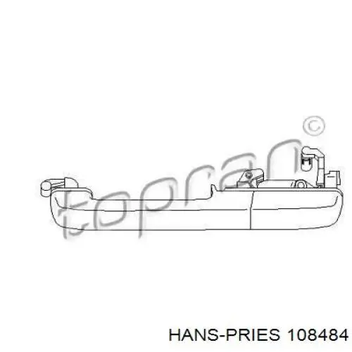 108484 Hans Pries (Topran) tirador de puerta exterior trasero izquierdo