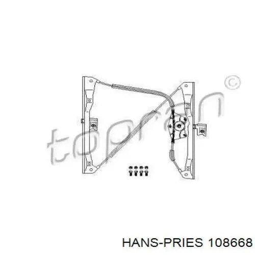 108668 Hans Pries (Topran) mecanismo de elevalunas, puerta delantera izquierda