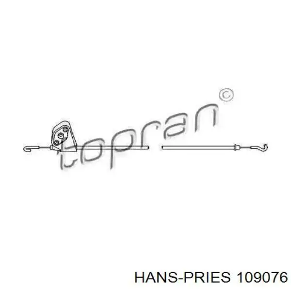 109076 Hans Pries (Topran) cable de accionamiento, desbloqueo de puerta delantera derecha