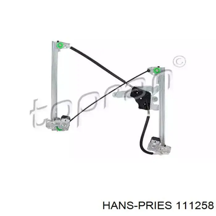 111258 Hans Pries (Topran) mecanismo de elevalunas, puerta delantera derecha