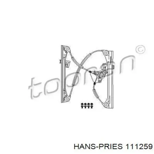 111 259 Hans Pries (Topran) mecanismo de elevalunas, puerta delantera izquierda