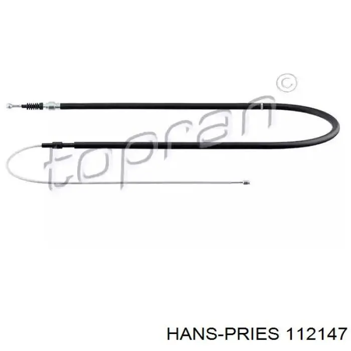 112147 Hans Pries (Topran) cable de freno de mano trasero derecho/izquierdo