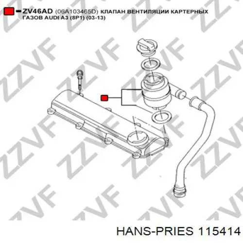 Válvula PCV 115414 Hans Pries (Topran)