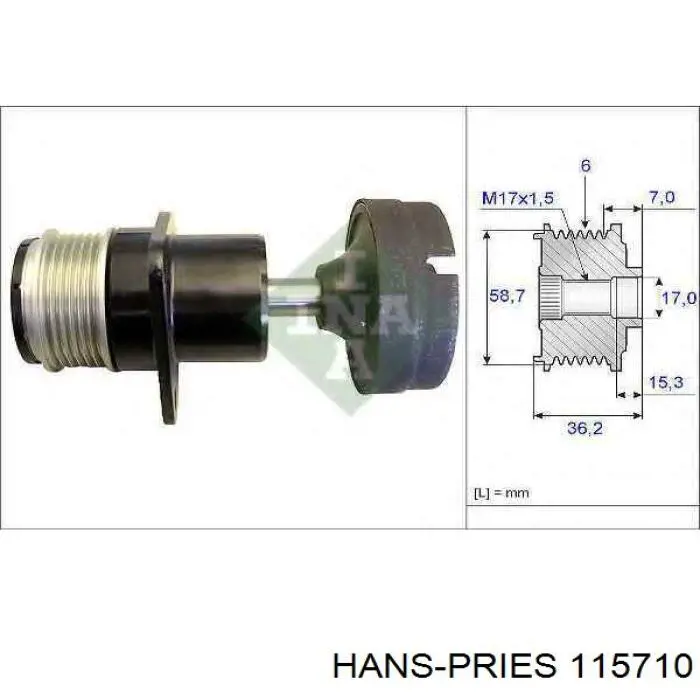 115710 Hans Pries (Topran) silentblock de suspensión delantero inferior