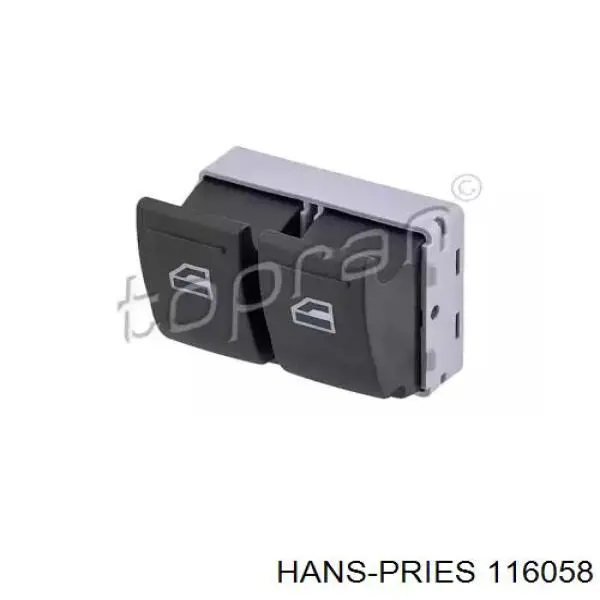 116058 Hans Pries (Topran) interruptor de elevalunas delantera izquierda