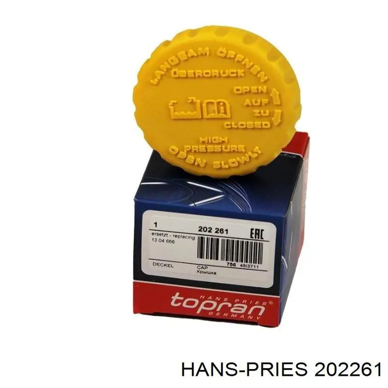 202261 Hans Pries (Topran) tapón, depósito de refrigerante