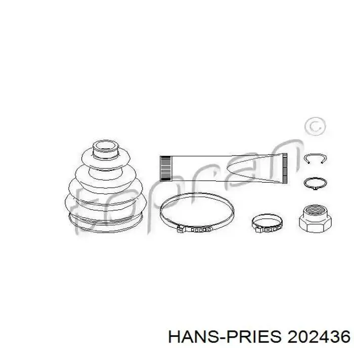 Fuelle exterior del eje de transmisión trasero Hans Pries (Topran) 202436