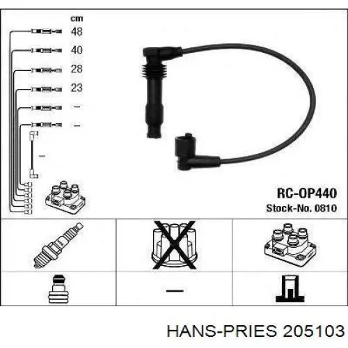 Juego de cables de bujias Hans Pries (Topran) 205103 precio, desde 29,57 EUR