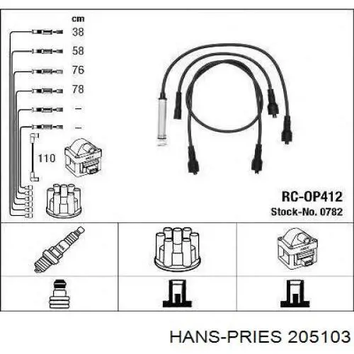 Comprar 205103 Hans Pries (Topran) Cable de bujía