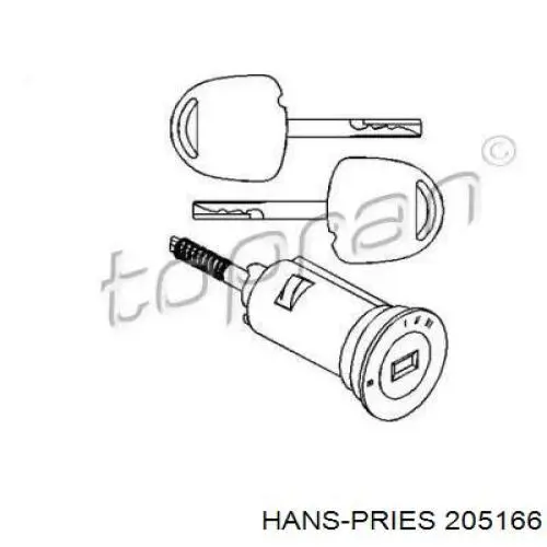 Cilindro de cierre, cerradura de encendido HANS PRIES 205166