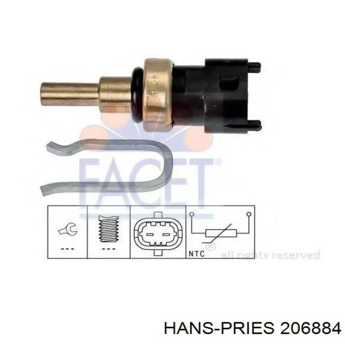 Sensor de temperatura del refrigerante Jeep RENEGADE BU, B1