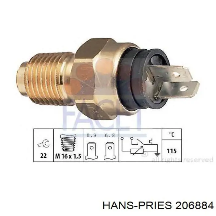 Sensor de temperatura del refrigerante Jeep RENEGADE BU, B1