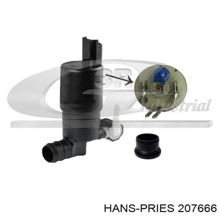 Comprar 207666 Hans Pries (Topran) Bomba de agua limpiaparabrisas, delantera