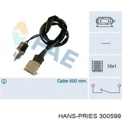 300599 Hans Pries (Topran) sensor de marcha atrás