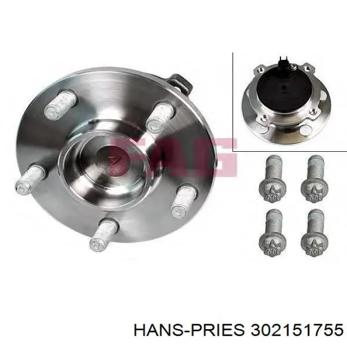 302151755 Hans Pries (Topran) Rodamiento de rueda trasera