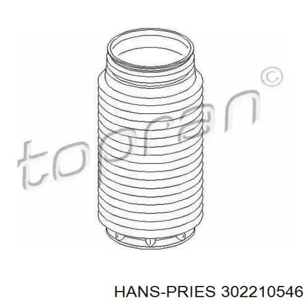 302 210 546 Hans Pries (Topran) caperuza protectora/fuelle, amortiguador trasero