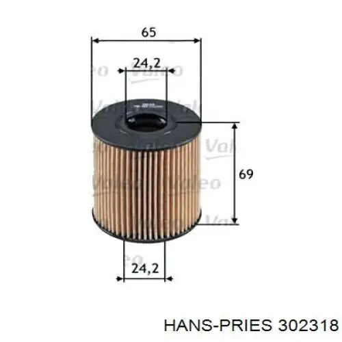 302318 Hans Pries (Topran) filtro de aceite