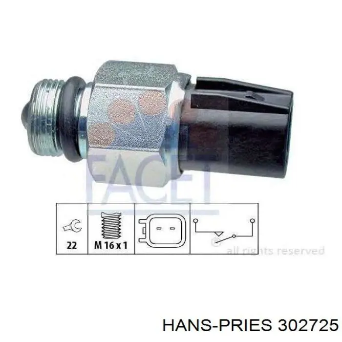 Interruptor piloto de marcha atrás Hans Pries (Topran) 302725 precio, desde 13,36 EUR