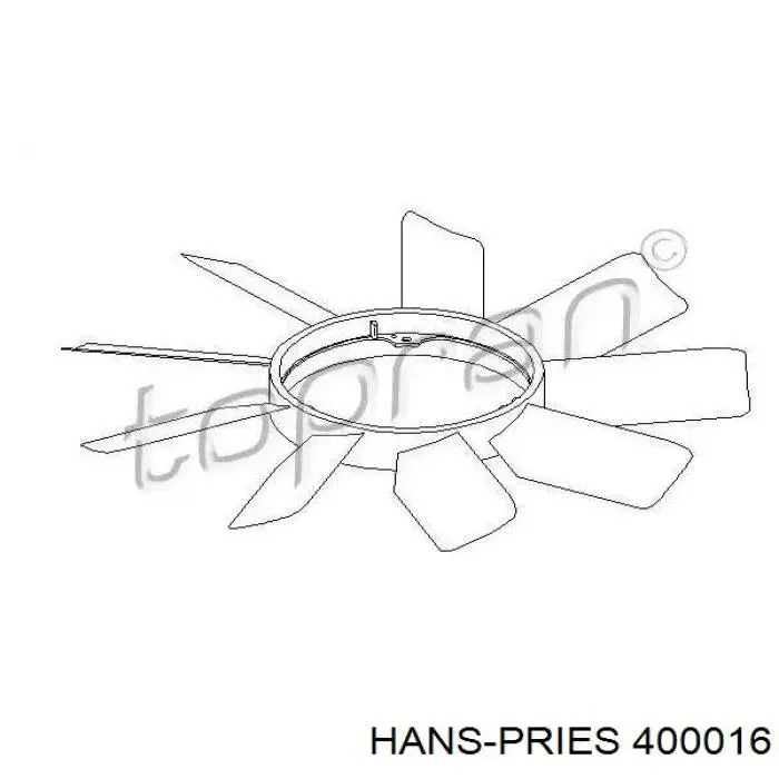 Tensor de correa de alternador 400016 Hans Pries (Topran)