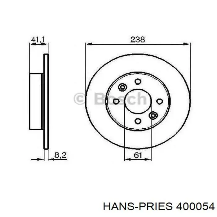 400054 Hans Pries (Topran) silentblock de suspensión delantero inferior