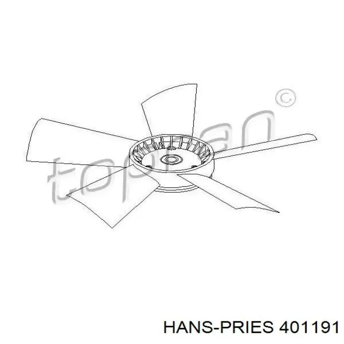 401191 Hans Pries (Topran) rodete ventilador, refrigeración de motor