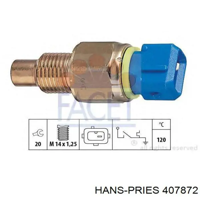 407 872 Hans Pries (Topran) sensor de temperatura del refrigerante