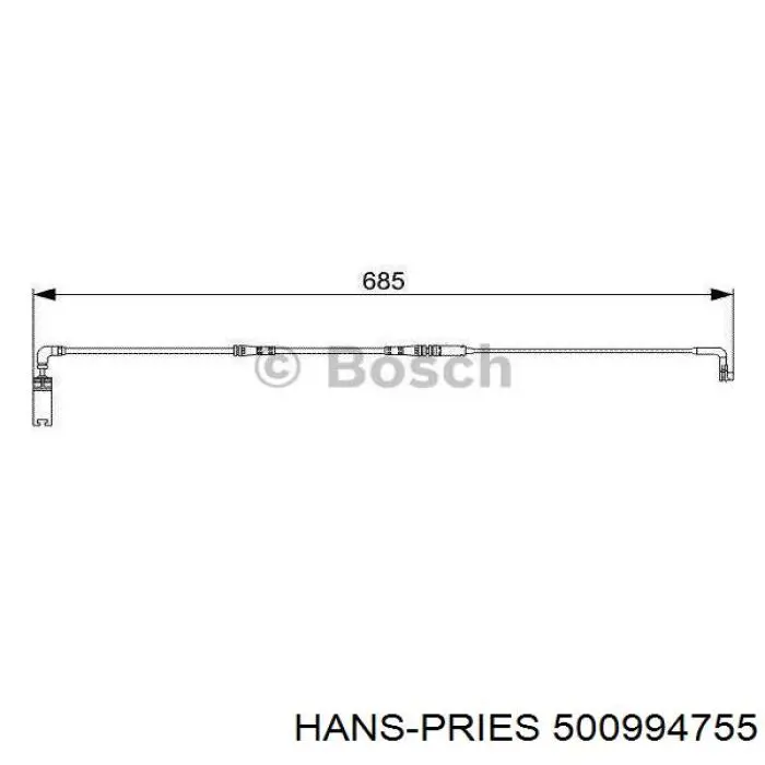 500 994 755 Hans Pries (Topran) contacto de aviso, desgaste de los frenos, trasero