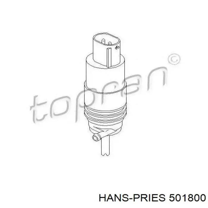 501800 Hans Pries (Topran) bomba de limpiaparabrisas delantera