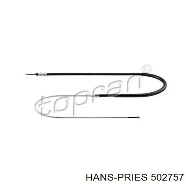 502757 Hans Pries (Topran) cable de freno de mano trasero derecho/izquierdo