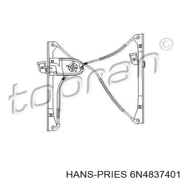 6N4837401 Hans Pries (Topran) mecanismo de elevalunas, puerta delantera izquierda