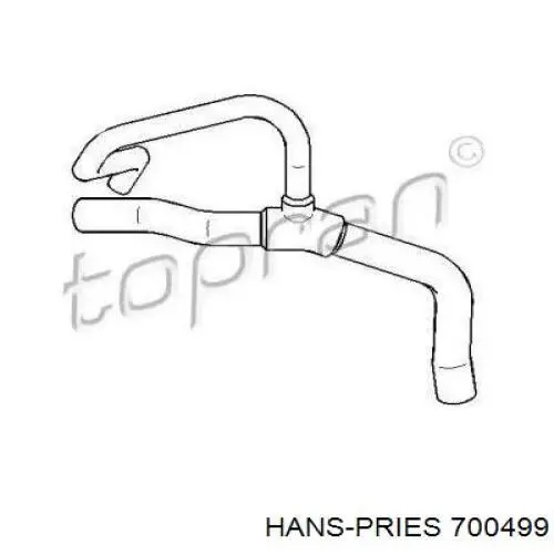 700499 Hans Pries (Topran) manguera refrigerante para radiador inferiora