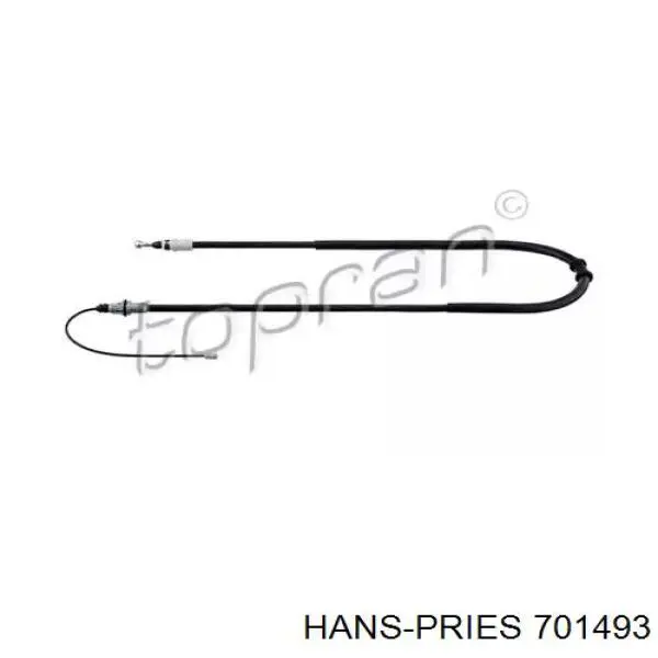 701493 Hans Pries (Topran) cable de freno de mano trasero derecho/izquierdo