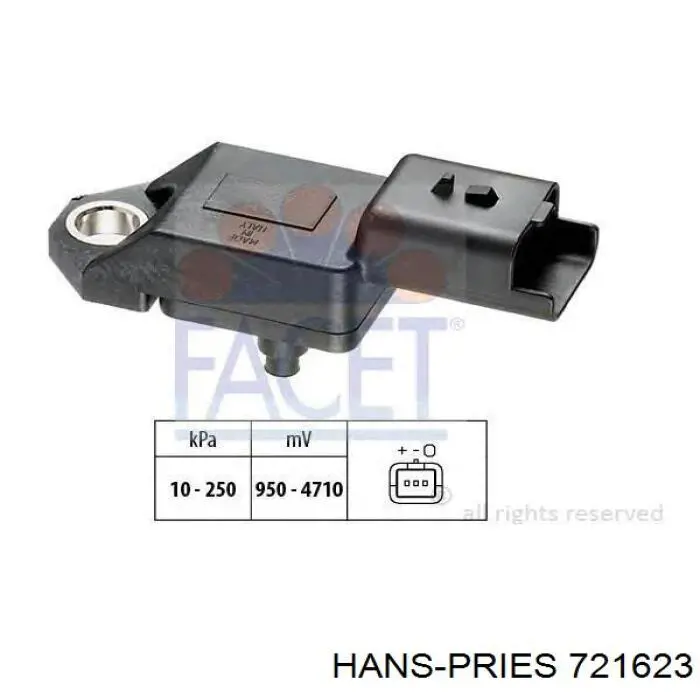 721 623 Hans Pries (Topran) sensor de presion del colector de admision