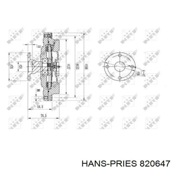 820647 Hans Pries (Topran) rodete ventilador, refrigeración de motor