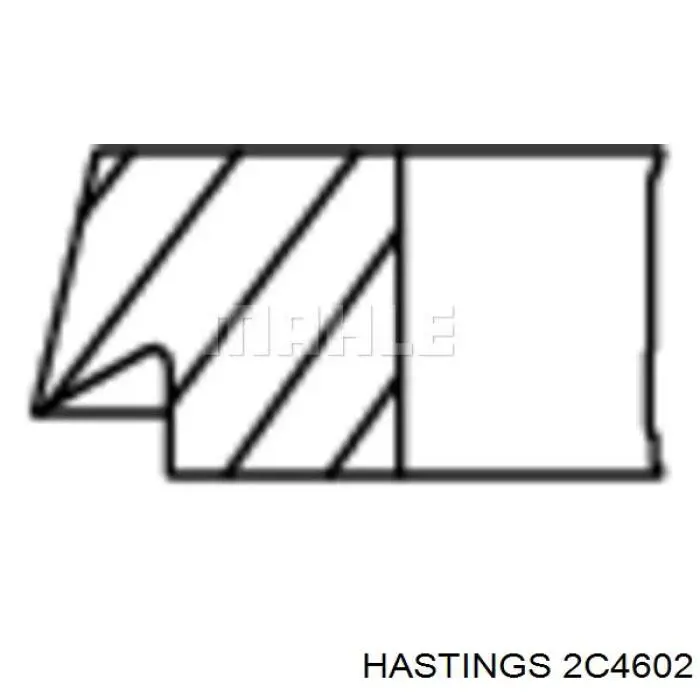2C4602 Hastings Juego de anillos de pistón para 1 cilindro, STD