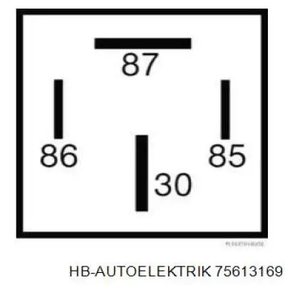 75613169 HB Autoelektrik Relé de ventilador de aire acondicionado