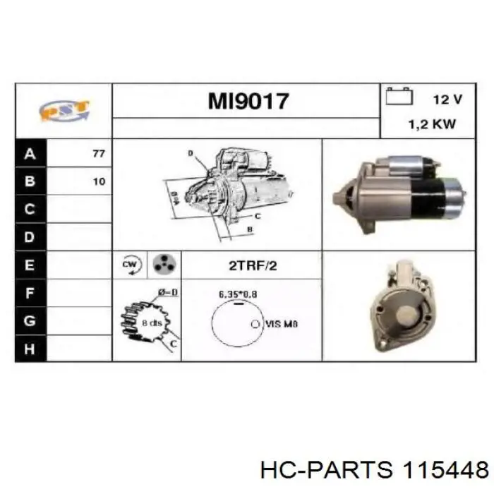 115448 HC Parts motor de arranque