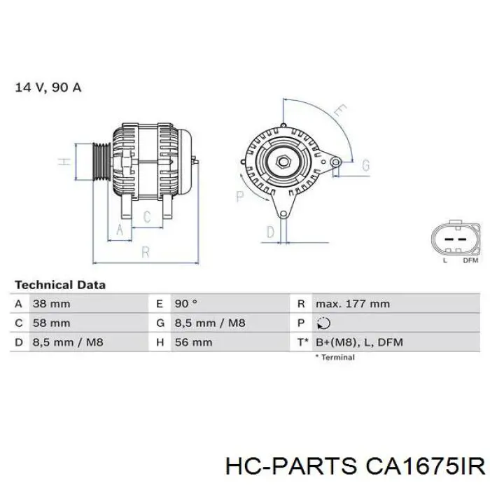 CA1675IR HC Parts alternador