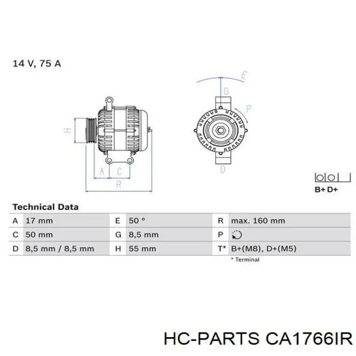 CA1766IR HC Parts alternador