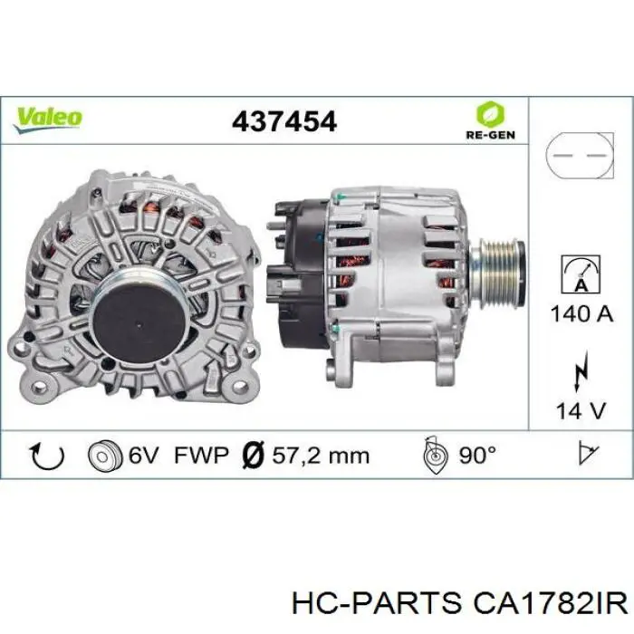 CA1782IR HC Parts alternador