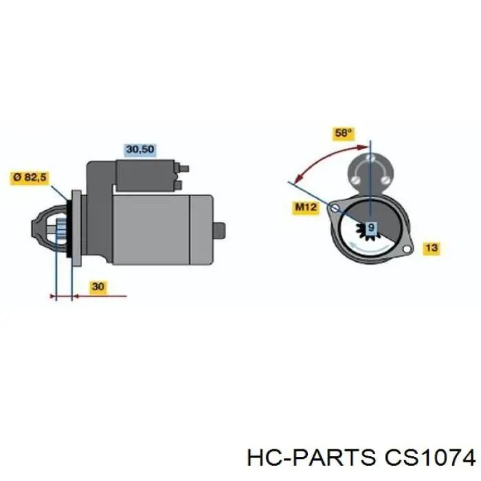 CS1074 HC Parts motor de arranque